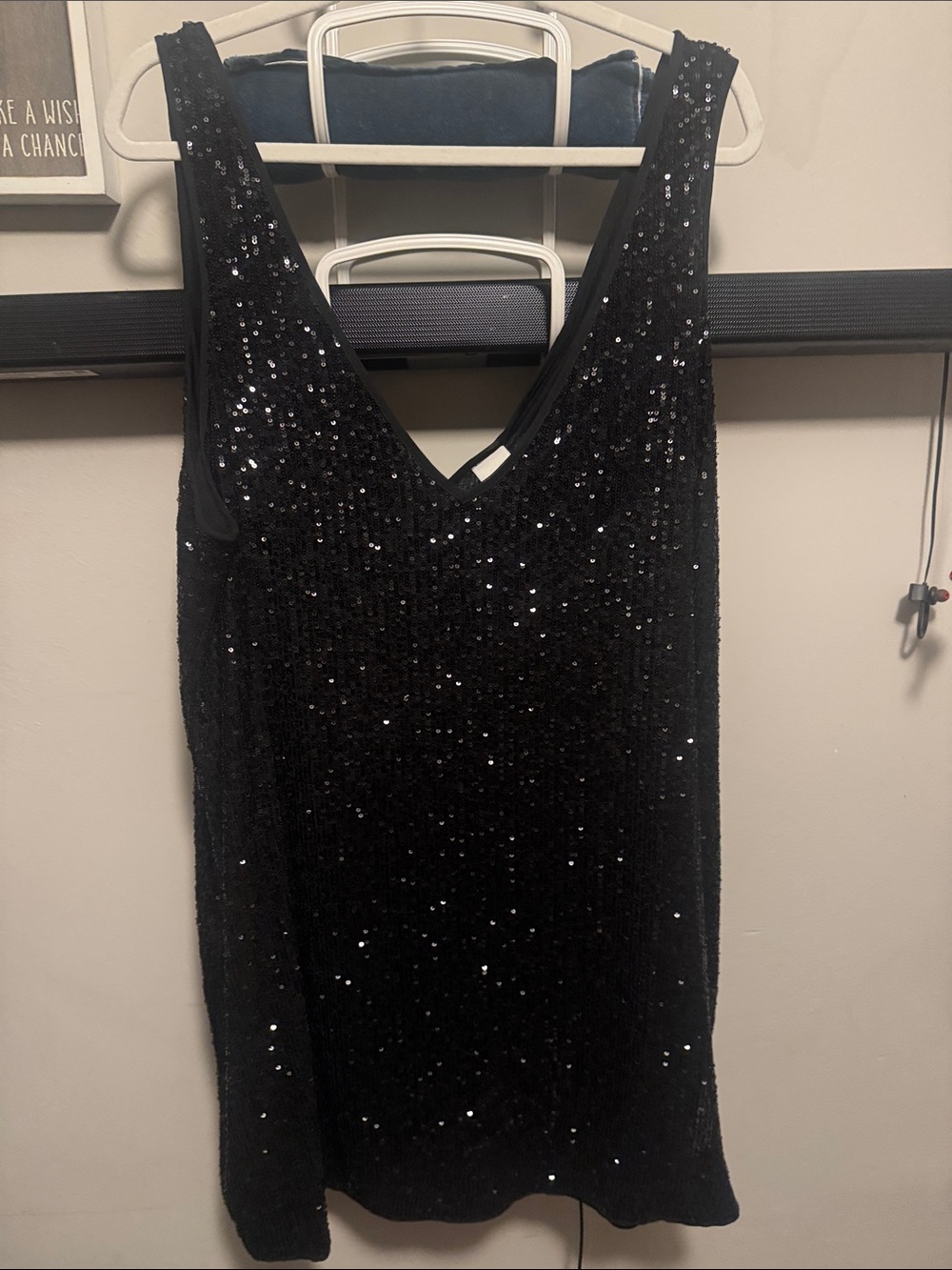 H&M Black Sequin Mini Dress
